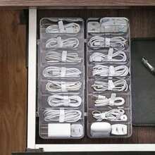 1个创意线缆整理器，带多个隔层，桌面支架，适用于电源线、充电站、数据线、充电器、电源线等。 - 彩色 - 查看 12