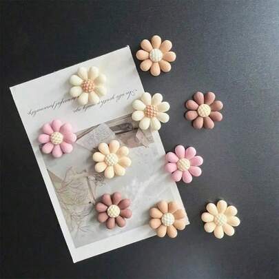 10pcs Colorful Flower Fridge Magnets, Cute Daisy Resin Refrigerator Magnets, Decorative Magnets For Fridge And Home Decor