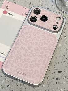 Ốp lưng điện thoại sang trọng màu nâu da báo lấp lánh ánh băng cho iPhone 17 Pro Max, 17 Pro, 17, 16 Pro Max, 16 Pro, 16, 15 Pro Max, 15 Pro, 15, 14 Pro Max, 14 Pro, 13 Pro Max, 12 Pro Max, 11, ốp lưng điện thoại chống sốc thời trang - Họa tiết da báo màu hồng nhạt - Xem 6