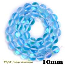 1串 6/8/10mm 彩虹極光石英珠，天然石間隔珠，磨砂啞光月光石，適用於珠寶製作手鍊項鍊耳環 - 磨砂閃光石 - 查看 16