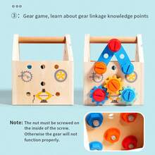 一套逼真的维修工具套装，儿童拆装益智玩具，螺丝螺母组合式过家家玩具，适合幼儿 - 彩色 - 查看 9