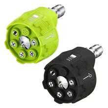 Boquilla de lavadora eléctrica 6 en 1, con conector rápido de 1/4 pulgadas, punta de boquilla deón para enjuague y riego con rotación de 0 15 25 y 40 grados RMZK - 2 piezas verdes - Ver 2