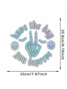 1张骷髅波浪贴纸，汽车贴纸，恐怖汽车贴纸，波浪贴纸，骷髅手贴纸，蝙蝠贴纸，女孩款 - 1pcs - 查看 9