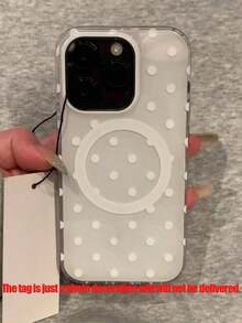 QY-Minimalist Polka Dot Soft Magnetic Wireless Charging Phone Case, Compatible With IPhone 17 Pro Max, 17 Pro, 17 Air, 17, 16, 15, 14, 13, 12, 11 Pro Max, Candy Color Jelly Protective Shock-Proof Frame -8192 - trắng - Xem 5