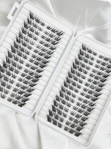 192 Pcs Curl Soft Faux Mink Eyelashes Wispy Reusable Lash Clusters Suitable For Daily Makeup Tool Individual Lashes False Eyelashes - C - View 3