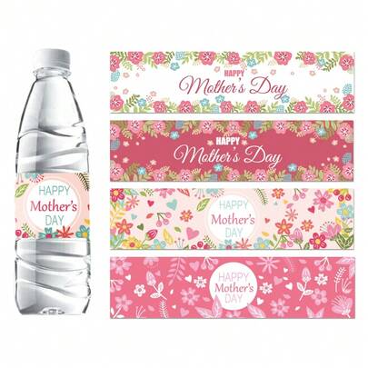 36 etiquetas para botellas de agua para el Día de la Madre, adecuadas para decorar botellas de agua para el Día de la Madre, el Día de la Mujer, fiestas de cumpleaños y otras ocasiones