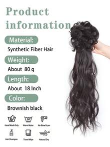 Synthetic Wig Messy Bun Ponytail Female Grasping Clip Wavy Wig Side Tied With Low Ponytail Temperament Fluffy Suitable For Women's Daily Wear And Gatherings - Multicolor - View 4