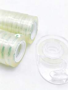 1 Set Cortador de Cinta Combo, Cinta de Embalaje Pequeña, Dispensador de Cinta de Oficina, Adecuado para Envolver Regalos, Papelería y Suministros de Oficina, Uso Doméstico y Artesanal, Cinta Transparente de Alta Calidad, Compatible con Cortador de Cinta, Accesorios de Escritorio de Oficina, Suministros Escolares, Suministros de Planificador, Esencial de Regreso a Clases - Multicolor - Ver 7