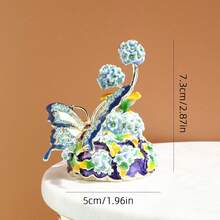 SUSUZUKU 1pc Enamel Handmade Home Decor Blue Hydrangea Jewelry Box Butterfly Storage Box Jewelry Box Decorative Ornament Exquisite Gift - Hydrangea Butterfly - View 13