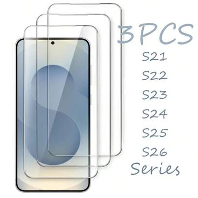 3pcs High Definition Tempered Glass Screen Protector For S21, S22, S23, S24, S25, S26 Series