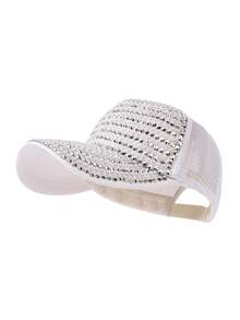 1pc Women's Adjustable Rhinestone Baseball Cap, Fashionable Versatile Peaked Hat For Couple - Baseball Cap - View 14