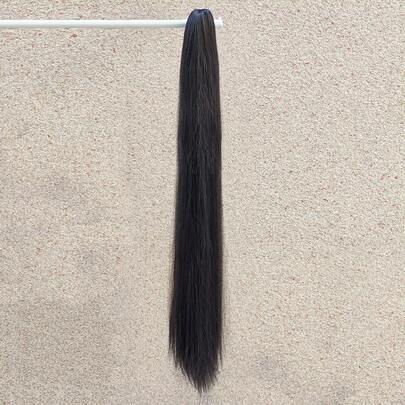 44 Inch Black Ponytail Extensions, Claw Clip Style Ponytail Extensions, Women's Long Straight Hair Extensions, Fluffy And Natural Synthetic Hair Extensions, Suitable For Daily Use