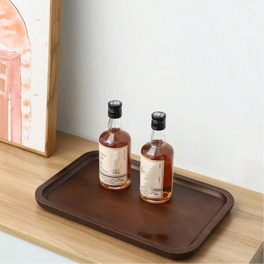 一体式胡桃木椭圆形托盘，适用于盛放食物、零食、饮料、寿司、牛排、披萨、甜点、蛋糕、面包，也可作为早餐托盘、咖啡托盘、茶托盘、餐盘和服务托盘使用。 - 紫紅色 - 查看 1