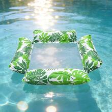 1件装充气四管叶子吊床，PVC可折叠漂浮躺椅，适合夏季海滩、泳池派对和水上娱乐活动 - 四管樹葉吊床 - 查看 5
