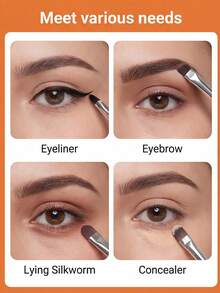 7pcs/Set Ultra Thin & Fine Point Angled Eyebrow Brush, Eyelid Brush, Makeup Brush Set For Eye Makeup,Brush Set,Makeup Brush Kit,Make Up Brush Set,Make Up Set Complete,Makeup Brush Set,Complete Makeup Kit,Brush Kit,Brushes Makeup Set,Makeup Gift Set - Black - View 4