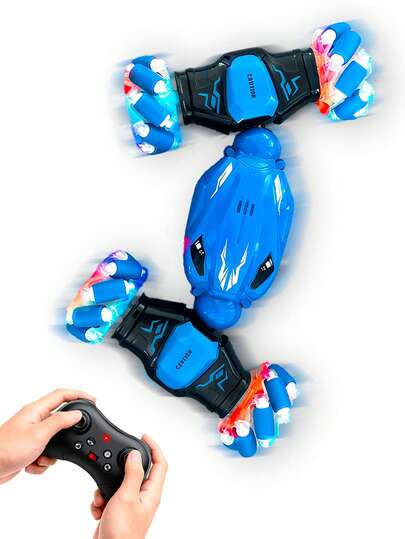 1 pièce Voiture de cascades télécommandée haut de gamme, voiture RC cool à capteur de transformation, voiture jouet de cascades et d'escalade tout-terrain, super cadeau de voiture jouet, convient aux adolescents. Jouet de course de cascades sans fil - Durable, sons réalistes et lumières clignotantes, batterie rechargeable 500 mAh, chargement USB, voiture jouet 4 roues motrices pour l'escalade tout-terrain