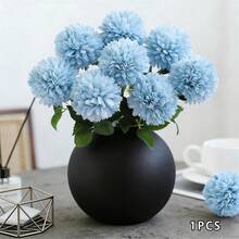 Artificial Chrysanthemum Festive Faux Flower Decoration For Home Holiday Decor - 藍色 - 查看 5