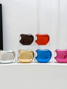 迷你时尚百搭亚克力女士单肩包，闪亮斜挎口红包 - 彩色 - 查看 2