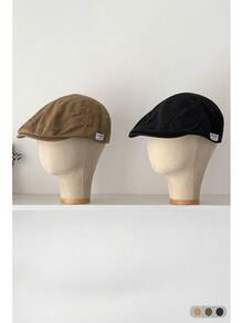 Șapcă Newsboy din pânză în carouri, 1 buc. Șapcă plată reversibilă în carouri, beretă vintage casual pentru femei, toamnă/primăvară, versatilă, potrivită pentru purtare zilnică, vară, plajă - Șapcă frontală din bumbac cu carouri - Vizualizare 3
