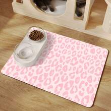 Quick-Absorb Non-Slip Pet Feeding Mat Compatible For Cats & Dogs - Soft Leopard Print Cat Food & Dog Bowl Mat,For Paws - 15.7*23.6吋/40*60厘米 - 查看 3