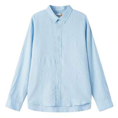 Timberland 男士休闲通勤简约户外长袖衬衫，AF棉麻长袖衬衫 A24WR940