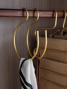 铝合金金属衣架，多功能节省空间挂钩，可用于悬挂帽子、毛巾、围巾等 - 多功能衣橱收纳架，简约春日风格，夏季上衣 - 彩色 - 查看 2