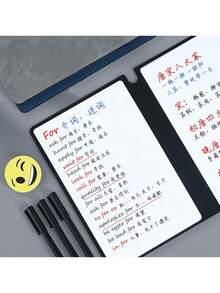 1 cuốn sổ tay tái sử dụng chất lượng cao, sổ nháp cho học sinh/trẻ em, sổ giấy nháp A5, bảng lập kế hoạch công việc/mục tiêu (tẩy màu ngẫu nhiên). Sổ tay bảng trắng tái sử dụng A5 thời trang di động độc quyền mùa tựu trường: Sổ lập kế hoạch hàng tuần, sổ ghi nhớ giả da, tặng kèm bút bảng trắng và khăn lau. - Nhiều màu - Xem 5