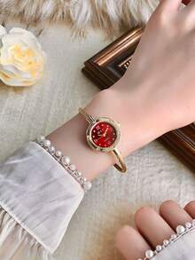 Elegant Women's Quartz Watch, Suitable For Daily Wear, Birthday/Graduation Gift, Party Accessory - Gold - View 8