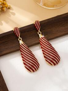 1对夸张性感时尚百搭滴油吊坠耳环（女士款） - 紅色 - 查看 4