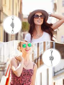 12个磁性项链扣环和闭合装置，带锁磁性珠宝扣，磁性项链延长器，项链、手链和珠宝的项链扣辅助器（金色+银色） - 彩色 - 查看 9