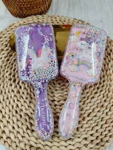 3pcs Hair Brush Set + Paddle Brush, Edge Brush, Teasing Brush, Suitable For Smooth Hair, Styling, Cleaning, Hair Salon, Back To School, Travel, An Ideal Hair Accessory For Women - Multicolor - View 4