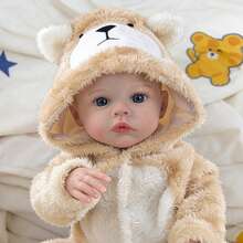 逼真重生娃娃，柔软布身，46厘米，逼真手绘仿真头发，可爱陪伴玩具，圣诞礼物 - Cloth Body Doll - 查看 4