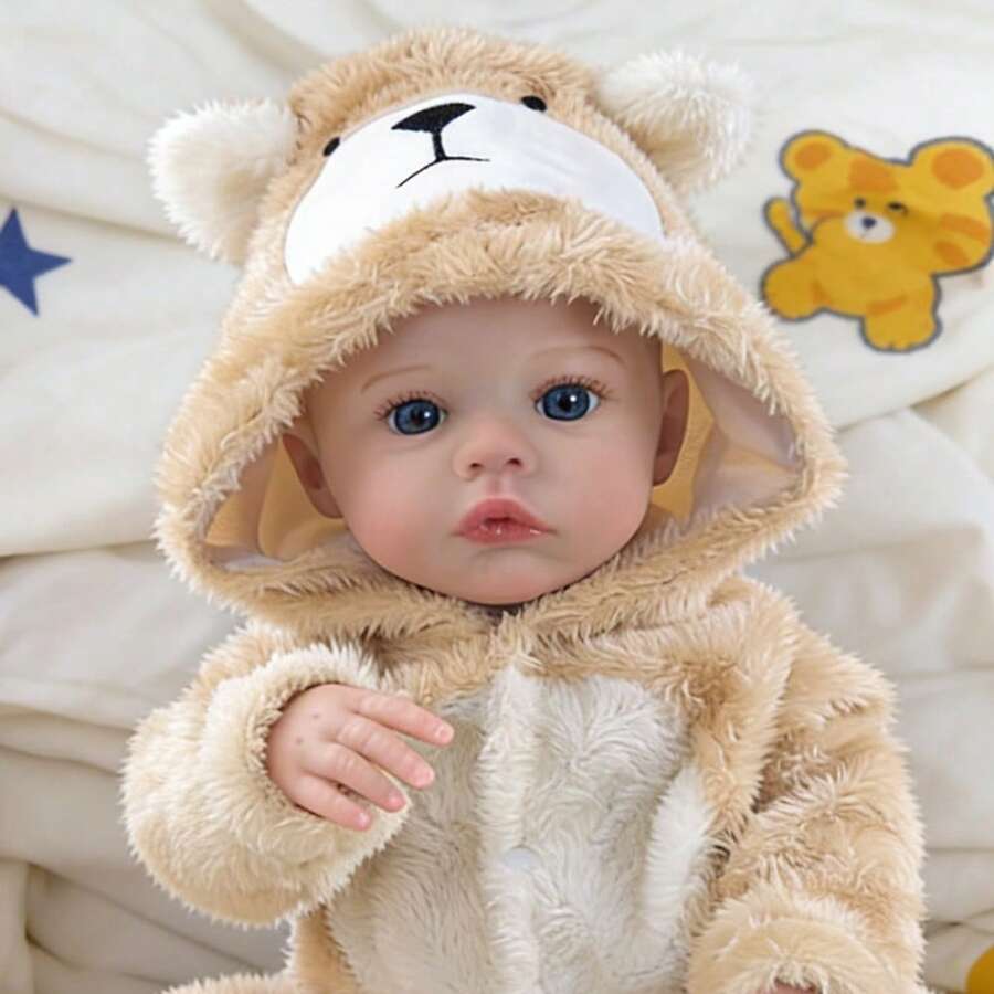 Realistic Rebirth Dolls With Soft Cloth Body 46cm Realistic Hand Drawn Hair Simulation Doll Cute Companion Toys Christmas Gift