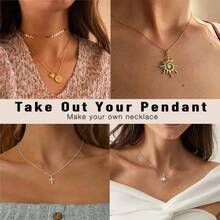 5件套项链链条，不锈钢链，带龙虾扣，银色和镀金项链配件，用于珠宝制作 - 彩色 - 查看 9