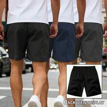 3pcs Men's Quick Dry Breathable Outdoor Casual Shorts, Zipper Pockets Solid Color Sports Shorts, Beach Shorts, Summer - Multicolor - View 5
