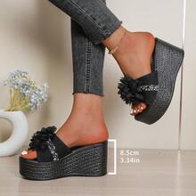 Dép xăng đan mùa hè mới dành cho nữ, giày dép thường ngày thời trang đa năng, dép bệt cao cấp. - màu đen - Xem 4