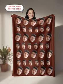 Personalized Photo Blanket, Customized Face Photo, Suitable For Valentine's Day, Mother's Day, Father's Day, Christmas, And Birthday Occasions. Humorous Gift Choice - Multicolor - View 14