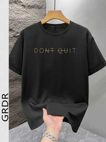 GRDR Men's Fashionable Printed Loose Short Sleeve T-Shirt | Exquisite Design | Summer Essential | Easy To Match | Showcase Your Style - Black - View 2