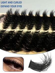 196Pcs/ Set 14Rows 120Roots0.05mm Soft Lash Mink Fur Eyelashes9-16mm Mixed Length 3D Russian VolumeLash Individual Lashes Makeup Black LashesPurple Box Packaging Lash Clusters,Eye LashClusters,Individual Eyelashes,Lashes,Fake Lashes - D - View 3