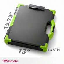 Officemate 83325 - Caja de almacenamiento para portapapeles tamaño letra/legal negro y verde - Negro y Verde - Ver 2
