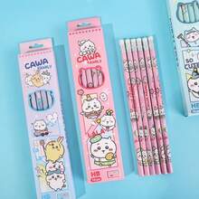 chiikawa Bộ 1 bút chì gỗ Jiyikawa hình hoạt hình dễ thương, cỡ HB, hình chú bé Usachi nhỏ, thích hợp làm quà tặng ngày lễ cho bạn bè và người hâm mộ (kiểu ngẫu nhiên). - Nhiều màu - Xem 3