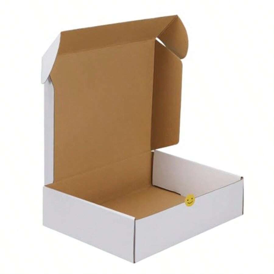 12x9x4 Inches Shipping Boxes Set Of 1 White Corrugated Cardboard Mailer Box For Packing Mailing Small Business Use Durable And Reliable Packaging Solution For Secure Shipping And Organization - Trắng - Xem 1