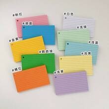 100pcs Metal Ring Flashcards, Coded Index Cards For Language Learning And Exam Preparation | Lined Revision Cards 5" X 3" - Single Piece - View 4