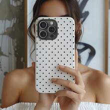 Soft & Cute White Polka Dot Phone Case, Y2K Style, Compatible With IPhone 17/16/15/14/13/12/11 Pro Max - Vitt - Visa 2