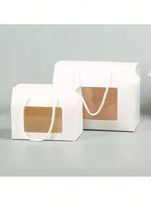 12pcs/Set (6 Small + 6 Large) Handle Window Gift Boxes, Suitable For Holiday Gifts, Party Favors, Small Business Gifts - View 5