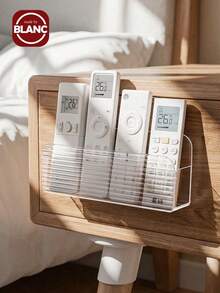 1pc Remote Control Storage Box, Wall-Mounted TV/AC Remote Holder, Acrylic Transparent Wall-Mounted Phone/Cosmetic Organizer - Multicolor - View 2