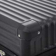 YONSLY Large Suitcase 28/24/20/16 Inches With 4 Wheels 360° Combination Lock Mesh Pocket Soft Rubber Handle Hard Shell Trolley Lightweight Suitcase - 黑色 - 查看 8