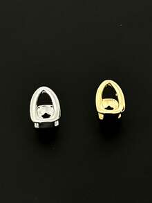 RACHELZ嘻哈风单颗镂空牙套，男女通用，简约亮面牙套，饰品，角色扮演，圣诞礼物 - 金色1 - 查看 5