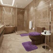 Fluffy 3-Piece Bathroom Set - Purple - View 3