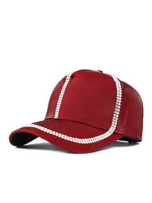 1pc Women's Adjustable Rhinestone Baseball Cap, Fashionable Versatile Peaked Hat For Couple - Baseball Cap - View 14